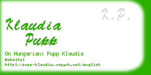 klaudia pupp business card